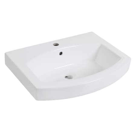 Fauceture 24" Ceramic Bathroom Sink (Single Hole), White EV2418